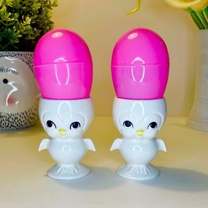 Giftcraft Anthropomorphic Chick Egg Cups, Made In Japan - Set of 2